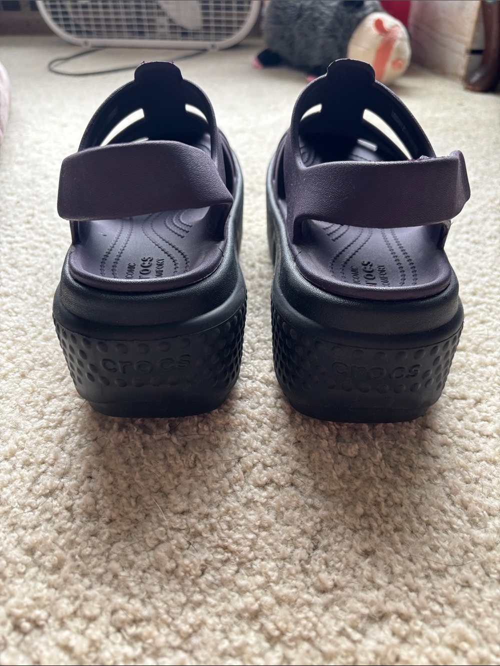 CROCS Purple Strappy Fisherman Platform Sandals - Picture 3 of 6